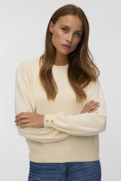 Vero Moda beige dames trui | Model vooraanzicht