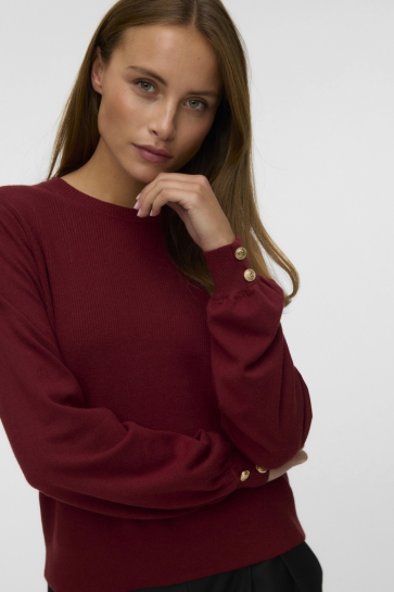 Vero Moda Trui VMHOLLYKARIS LS O-NECK PULLOVER BOO 10331441 Syrah