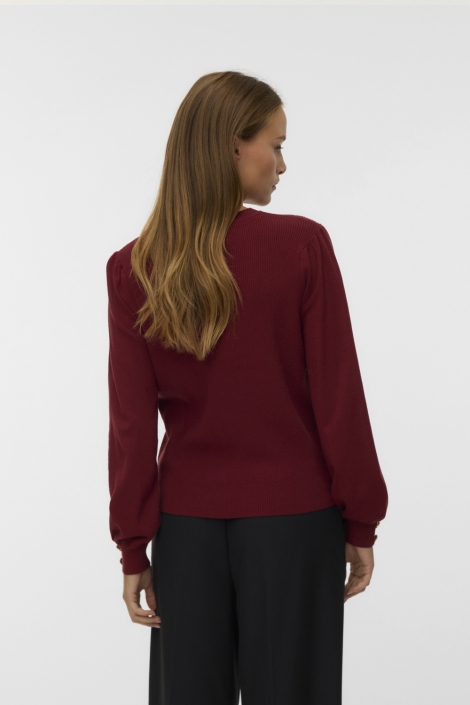 Vero Moda bordeaux dames trui | Model achteraanzicht