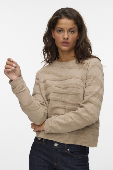 Vero Moda Trui VMMALOU LS O-NECK PULLOVER BOO 10331437 Silver Mink