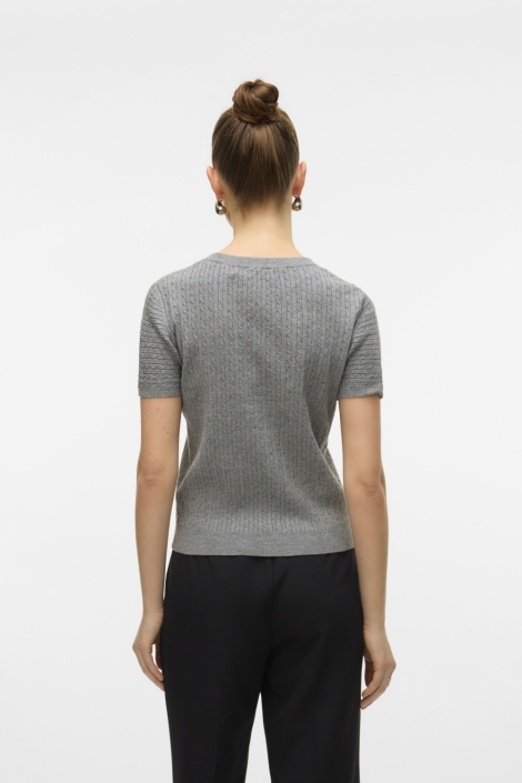Vero Moda grijze dames t-shirt | Model achteraanzicht