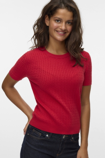 Vero Moda VMMIRLA SS O-NECK PULLOVER BOO 10331436 Ribbon Red