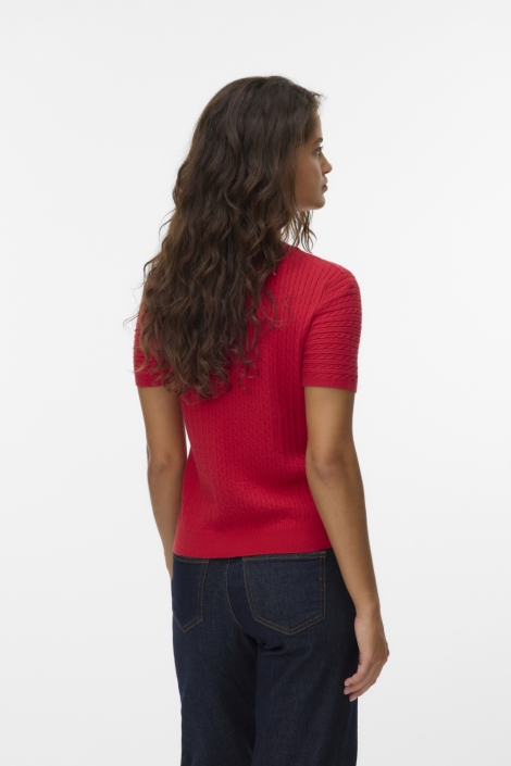 Vero Moda rode dames t-shirt | Model achteraanzicht