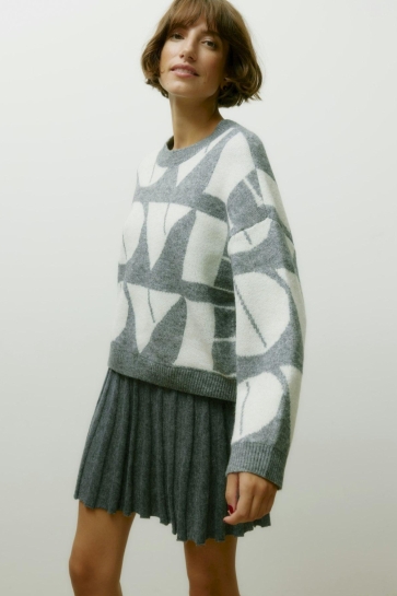 Vero Moda vmlove ls o-neck pullover boo Grijs