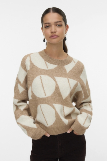 Vero Moda Trui VMLOVE LS O-NECK PULLOVER BOO 10331432 SILVER MINK/BIRCH