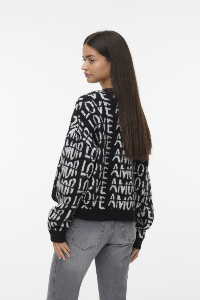 Vero Moda zwarte dames trui | Model achteraanzicht