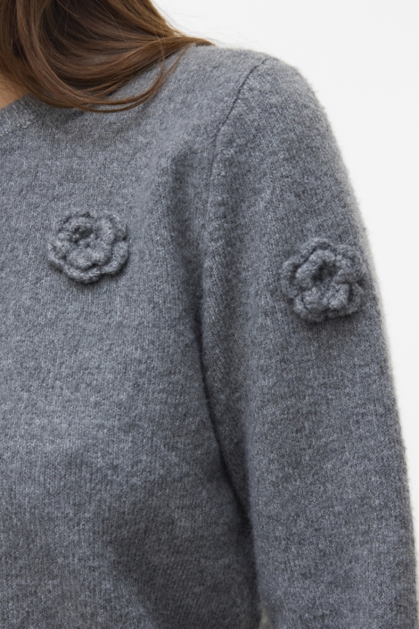Vero Moda grijze dames trui | Close up