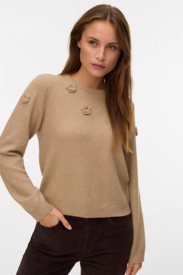 Vero Moda VMROSE LS O-NECK PULLOVER BOO 10331434 SILVER MINK/MELANGE