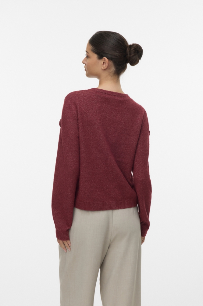 Vero Moda bordeaux dames trui | Model achteraanzicht