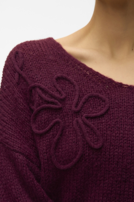 Vero Moda bordeaux dames trui | Close up