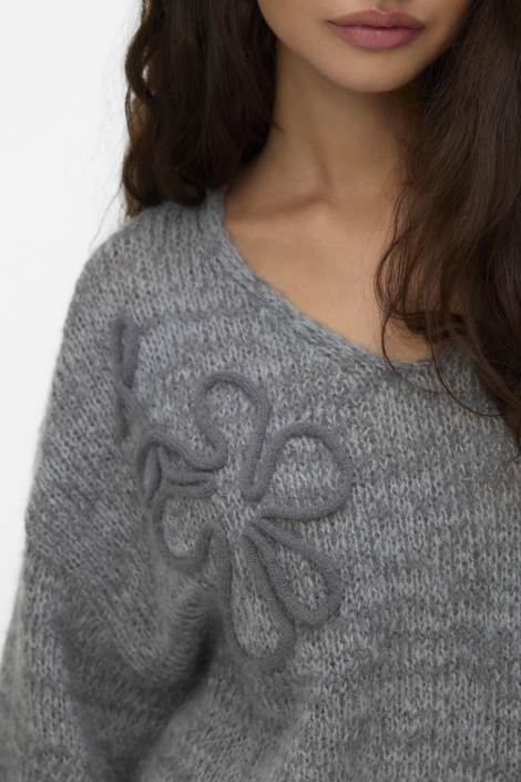 Vero Moda grijze dames trui | Close up