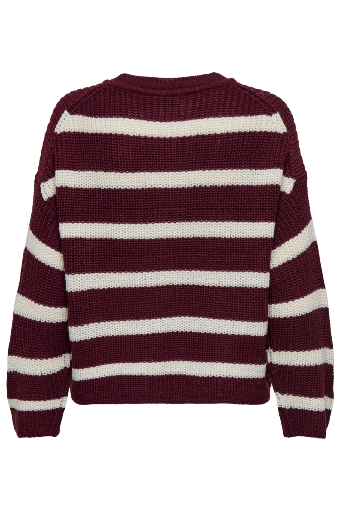 Jacqueline de Yong bordeaux dames trui | Achteraanzicht