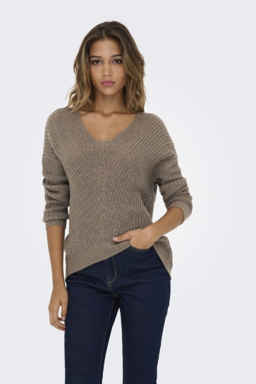 Jacqueline de Yong Trui JDYNEW MEGAN L/S PULLOVER KNT NOOS 15208245 Walnut/W. BLACK P