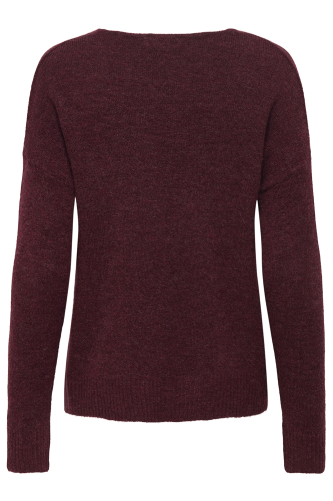 Jacqueline de Yong bordeaux dames trui | Achteraanzicht