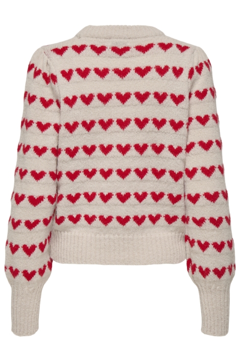 Jacqueline de Yong ecru dames trui | Achteraanzicht