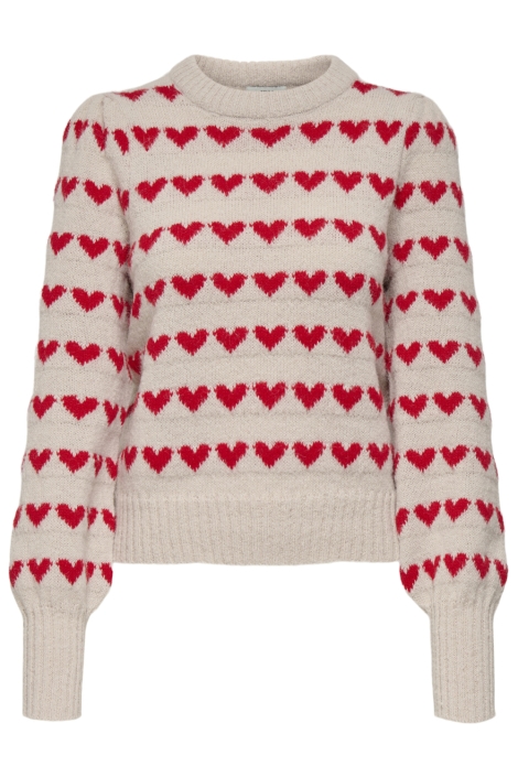 Jacqueline de Yong ecru dames trui | Vooraanzicht