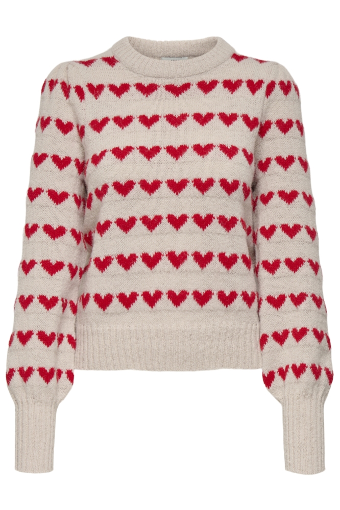 Jacqueline de Yong ecru dames trui | Vooraanzicht