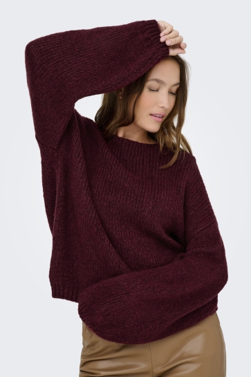 Jacqueline de Yong jdydinea l/s reversible pullov. knt Bordeaux