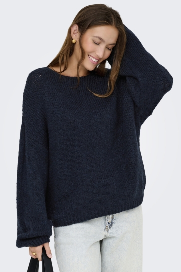 Jacqueline de Yong jdydinea l/s reversible pullov. knt Blauw