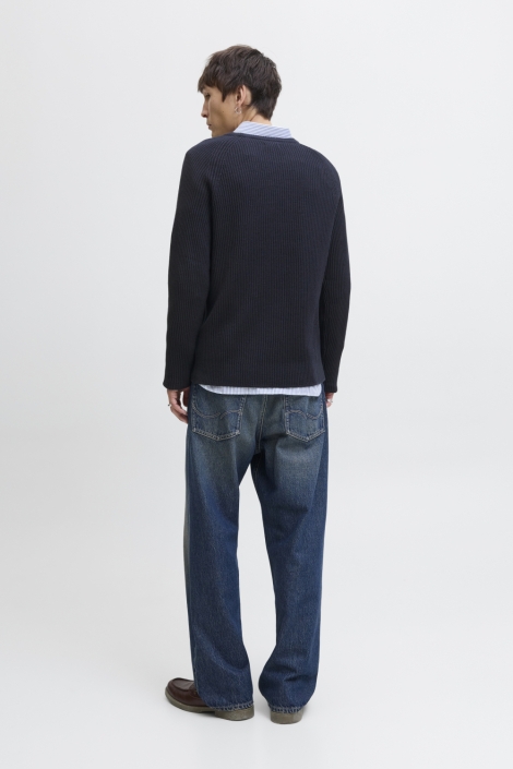 Jack & Jones blauwe heren trui | Model achteraanzicht