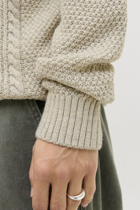 Jack & Jones grijze heren trui | Close up