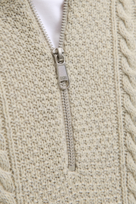 Jack & Jones grijze heren trui | Close up