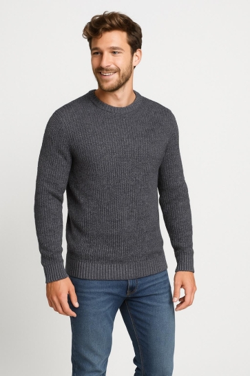 Jack & Jones JJLINK KNIT CREW NECK 12279142 Sky Capitain/ Twisted w.