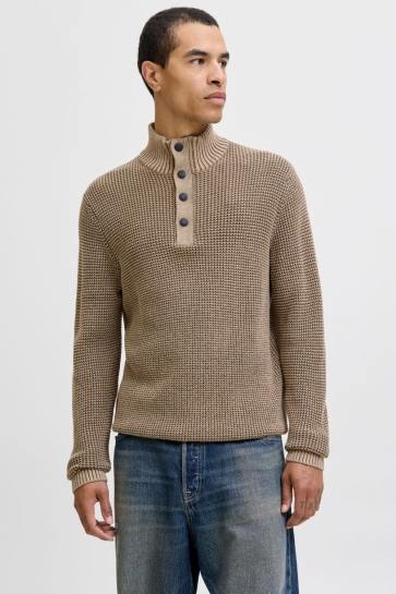 Jack & Jones Trui JJETHAN KNIT HIGH NECK 12278965 CROCKERY/TWIST W.