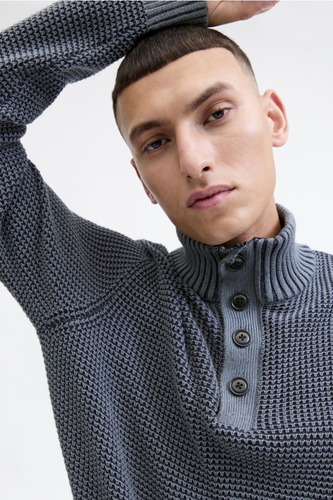 Jack & Jones blauwe heren trui | Close up