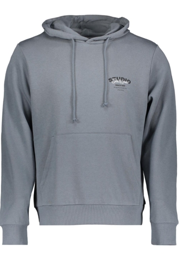 Jack & Jones JJYUKI SWEAT HOOD BF 12278611 STORMY WEATHER