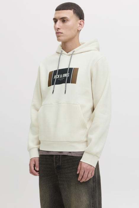 Jack & Jones beige heren sweater | Model vooraanzicht