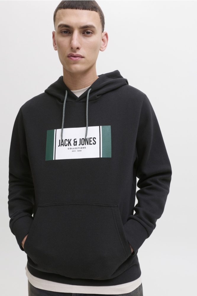 Jack & Jones zwarte heren sweater | Model vooraanzicht