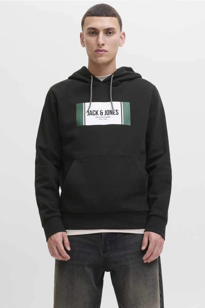 Jack & Jones zwarte heren sweater | Model vooraanzicht