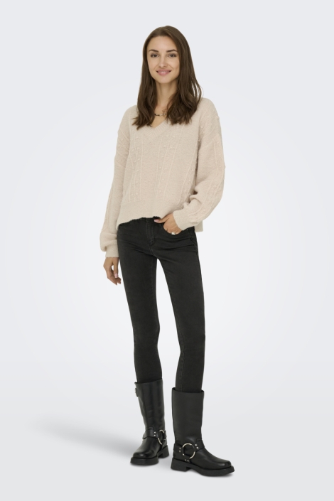 Jacqueline de Yong beige dames trui | Model