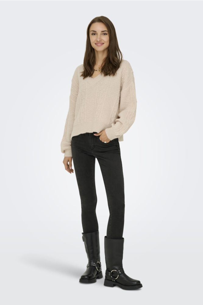 Jacqueline de Yong beige dames trui | Model