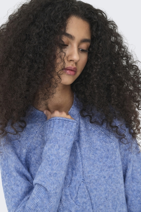 Jacqueline de Yong blauwe dames trui | Close up