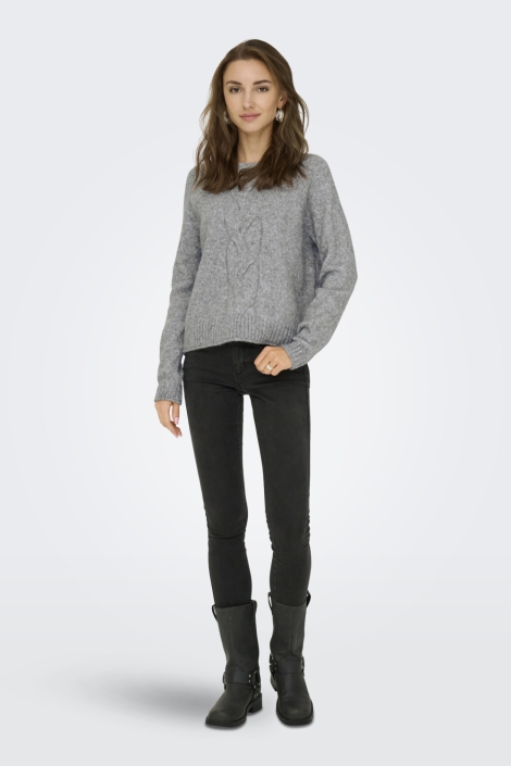 Jacqueline de Yong grijze dames trui | Model