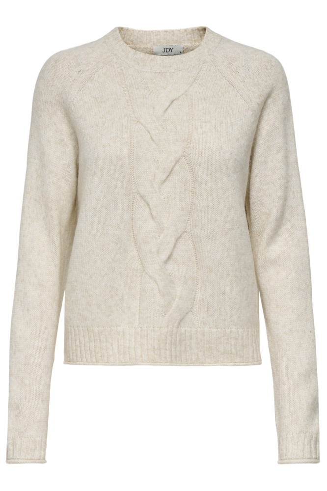 Jacqueline de Yong ecru dames trui | Vooraanzicht