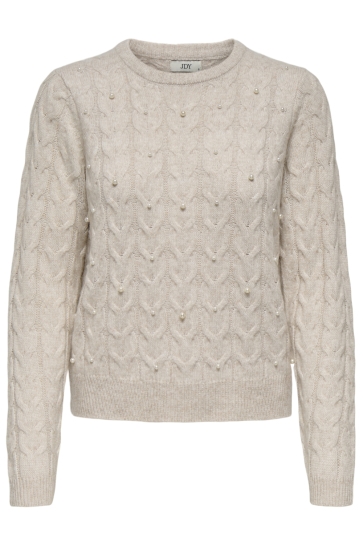 Jacqueline de Yong JDYCARMEN L/S O-NECK PEARL PULLOVER 15347819 BIRCH/WHITE PEAR