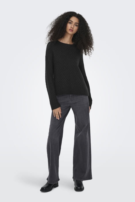 Jacqueline de Yong zwarte dames trui | Model