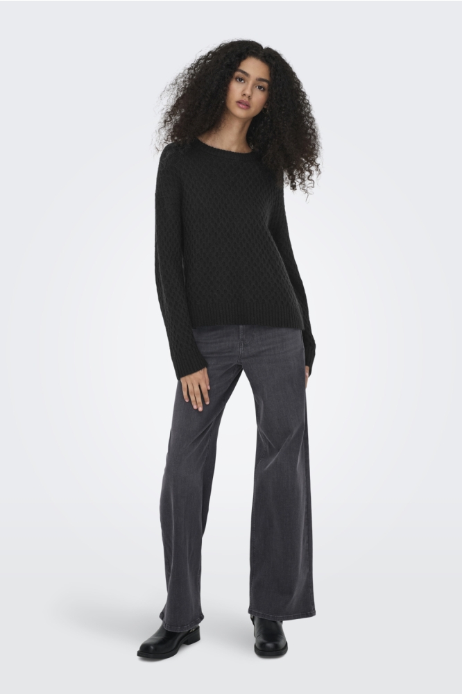 Jacqueline de Yong zwarte dames trui | Model