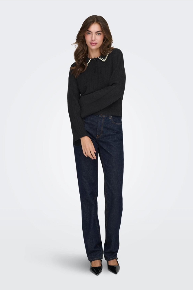 Jacqueline de Yong zwarte dames trui | Model