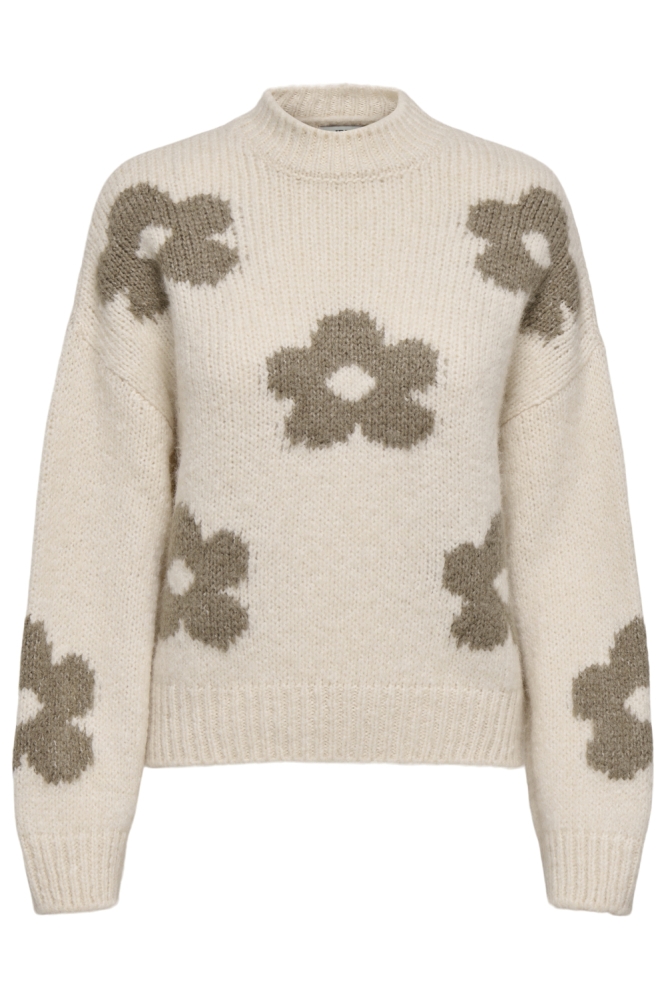 Jacqueline de Yong ecru dames trui | Vooraanzicht