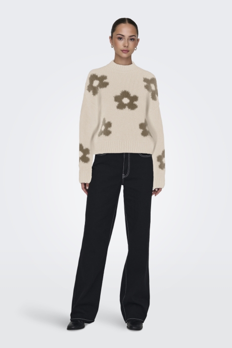 Jacqueline de Yong ecru dames trui | Model