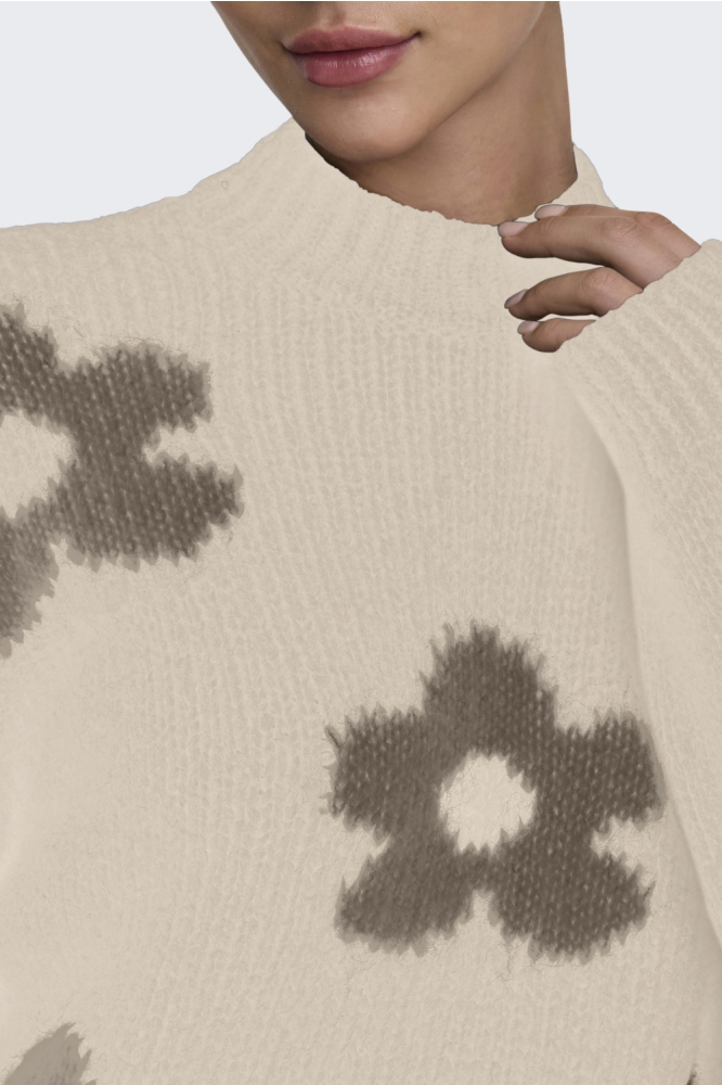 Jacqueline de Yong ecru dames trui | Close up