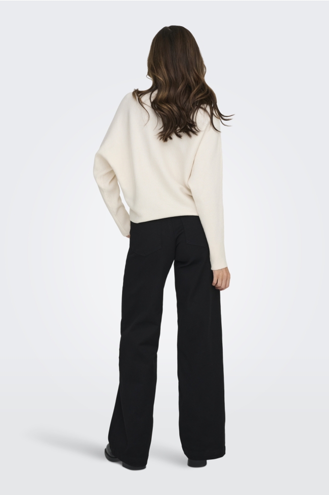 Jacqueline de Yong beige dames trui | Model achteraanzicht