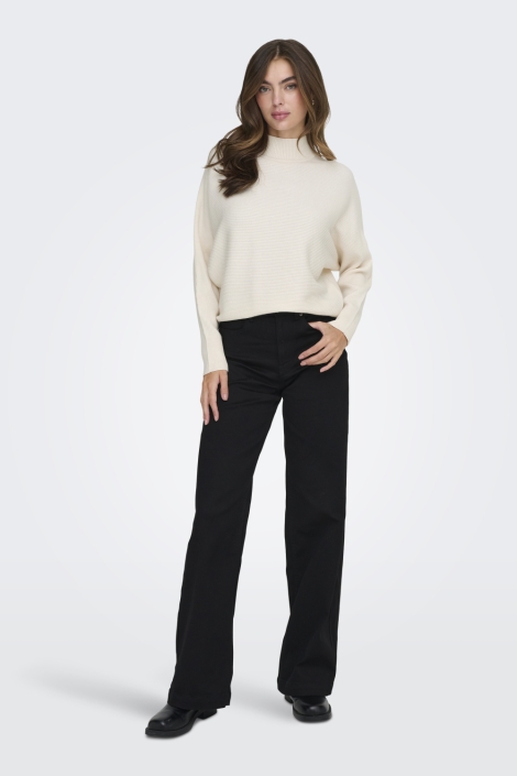 Jacqueline de Yong beige dames trui | Model vooraanzicht