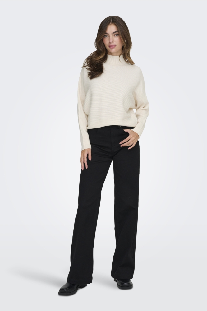 Jacqueline de Yong beige dames trui | Model vooraanzicht