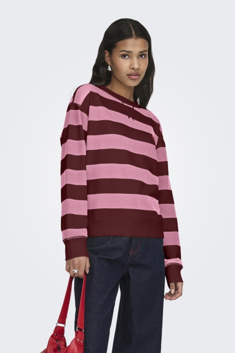 Jacqueline de Yong roze dames sweater | Model vooraanzicht