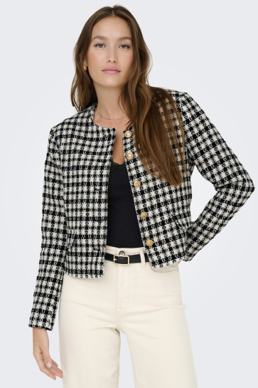 Jacqueline de Yong Vest JDYGABRIELLE L/S BOUCLE BLAZER TLR 15354250 BLACK/WHITE